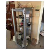 Tall metal and glass shelf