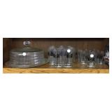 Covered cake plate, silhouette tumblers