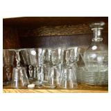 Large set of crystal cut stemware