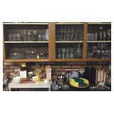 Large set of crystal with cut decorations