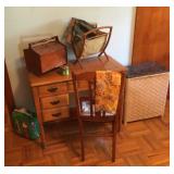 Sewing cabinet and sewing box