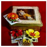 Vintage flower brooches