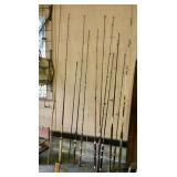 More fishing rods, fiberglass, bamboo 
