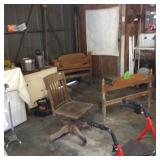 Oak office chair, twin bed frames