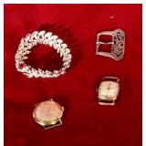 Coro bracelet, vintage watches, sterling buckle