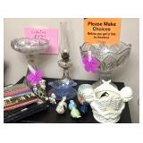 Vintage punch bowl / cut glass compote