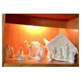 White ceramic nativity scene