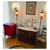 Pair of mica shade lamps