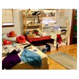 Hats fabric, scarves, vintage purses