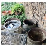 Iron cauldrons used as planters