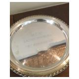 Silver plated trophy tray
