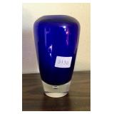 Blue vase art glass