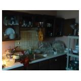 Pots and pans  sets of glasses 