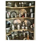Lots of antique and newer pewter