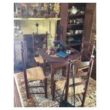 Pub table set of four antique chairs