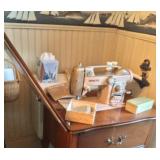 White retro pink sewing machine