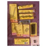 Train parts in boxes