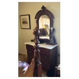 Marble topped dresser with mirror
