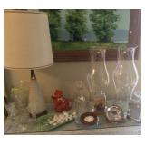 Tall blown glass hurricane shades