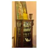 Curved front china hutch