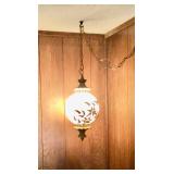 One of a matched pair of hanging lamps