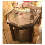 Side table with deer hunting scenery 