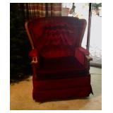 Burgundy swivel chair