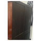 Back of chest on chest