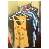Muscle shirts, t shirts