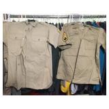 Vintage army uniforms, and trunks