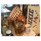 Vintage banks and License plates