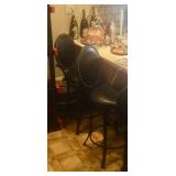 Set of four metal barstools