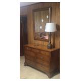 Dresser lamp and mirror