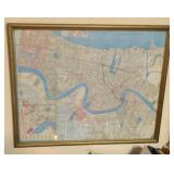 New Orleans map framed