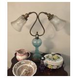 Beautiful blue glass lamp