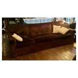 Brown sofa also has slipcover