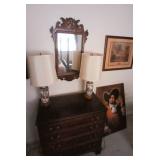 Antique mirror with carved eagle