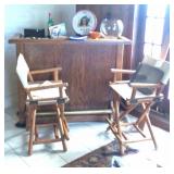 Nice bar , rattan directors chairs