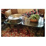 Glass topped side tables