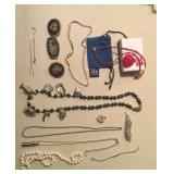 Fine silver and pewter Jewelry, several Mignon Faget pieces
