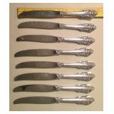 Eight Grand Baroque dinner knives