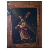 Velvet Jesus carrying the cross