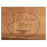 Stamp on sculptured pine furniture