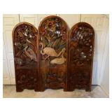 Nice carved wooden room divider screen 