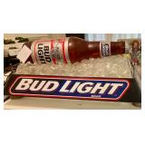 Pool table, bud light sign