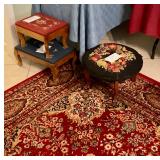 Stools and area rug