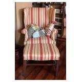 Wing back chair with ottoman