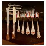 Silver plated towle flatware service for 6