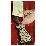 Dog pendant in silver bezel