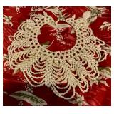 Faux pearl collar